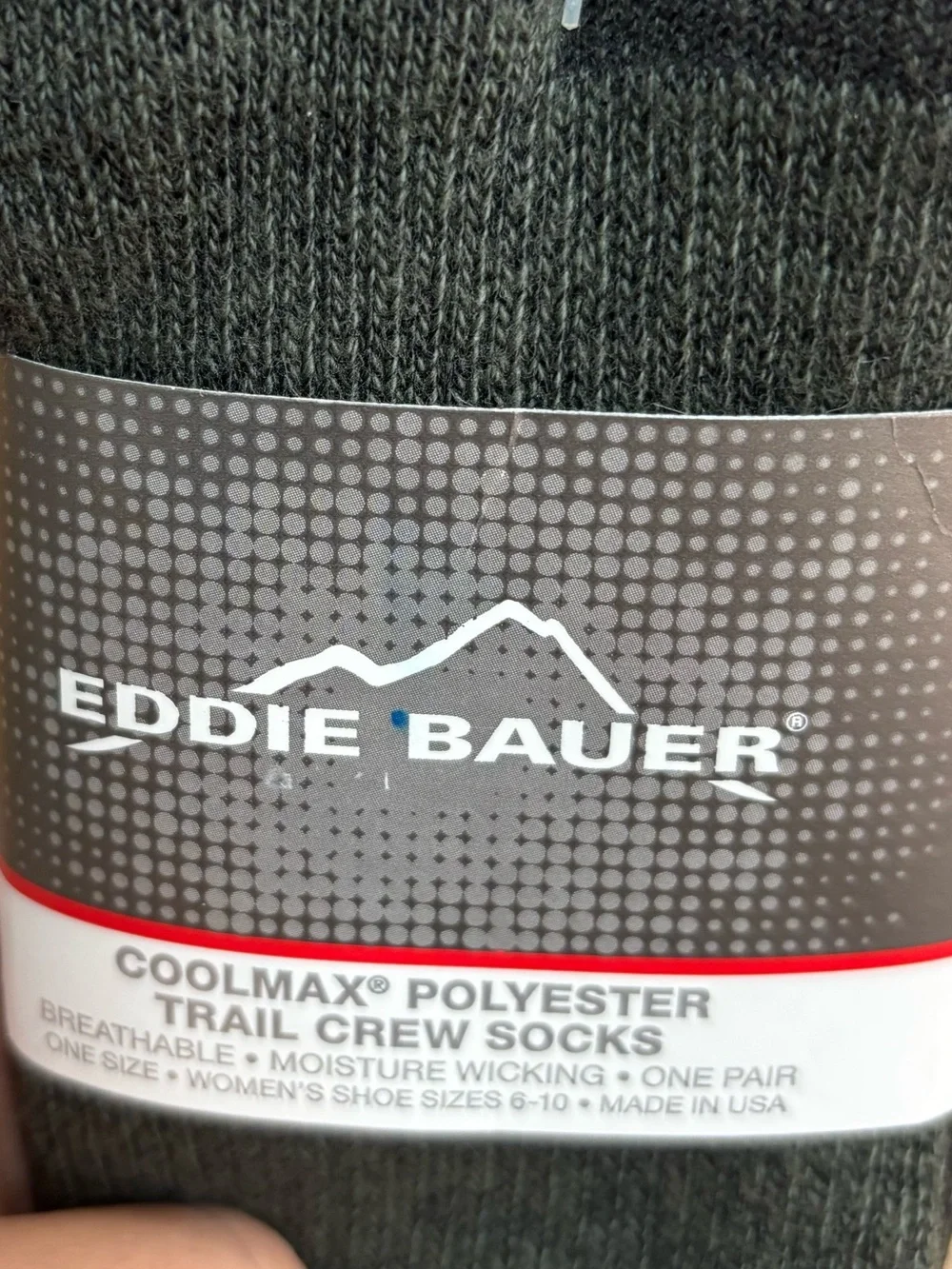 Eddie Bauer Men's Olive Green Crew Hiking Socks
